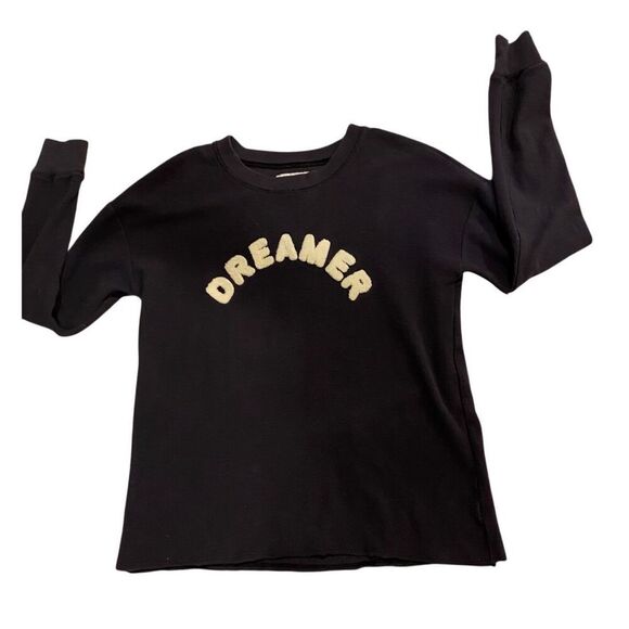 American Eagle XS DREAMER Long Sleeve Crewneck Light Sweatshirt Top Puffy Letter - Picture 1 of 10